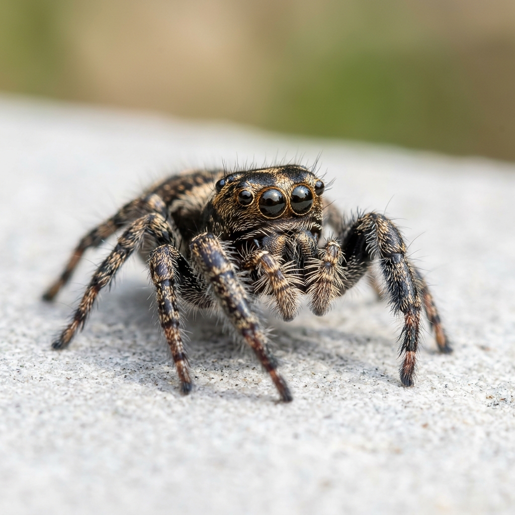 Jumping spider - common active hunter spider found in Ontario homes