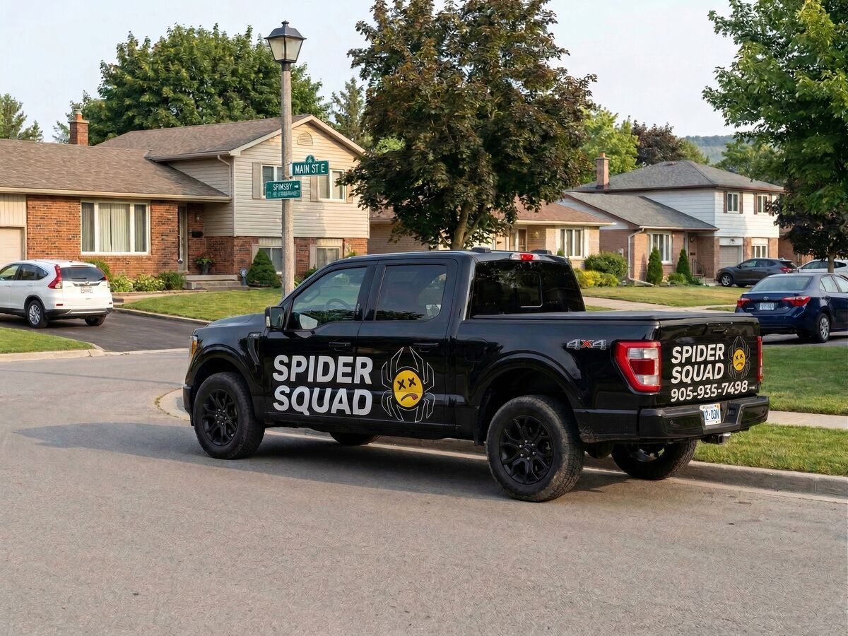 Spider Squad service truck on location &mdash; Licensed & Insured